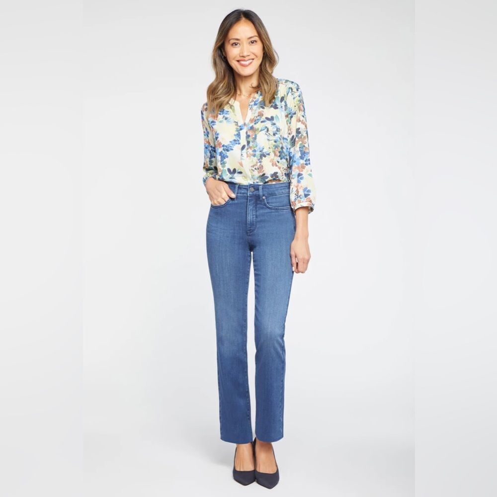 Nydj Womens 8 Petite Marilyn Rendezvous Straight Leg Jean